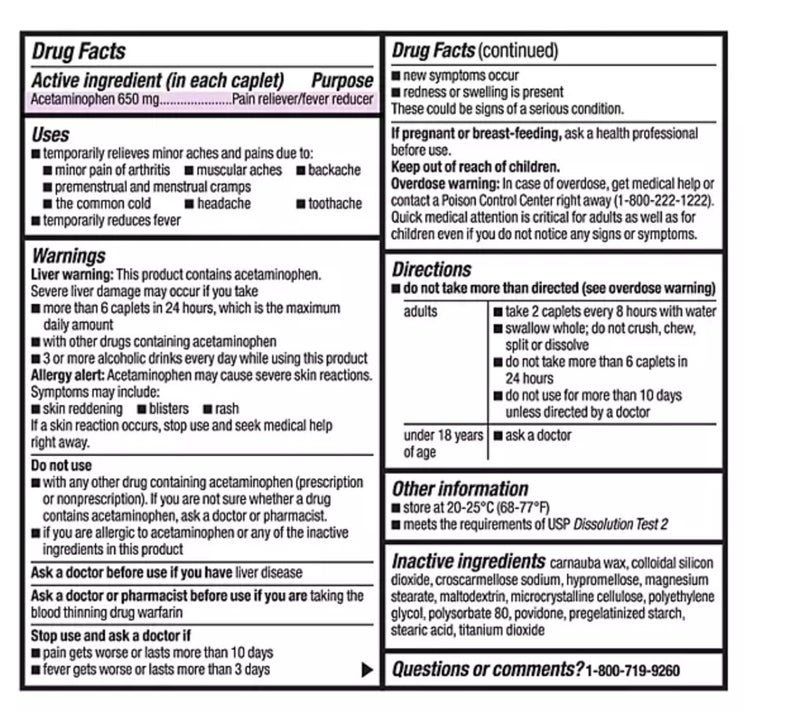 Member's Mark Compare to Tylenol Arthritis Pain Active Ingredient. - Member's Mark - Arthritis Pain Reliever, Extended Release, Acetaminophen 650 mg, 400 CapletsQ - Image 2